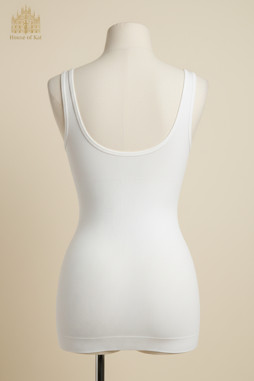 White Sculpt Tank - Back
